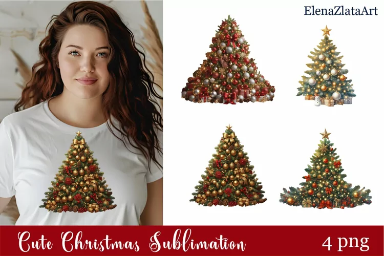 Watercolor Christmas Tree Clipart