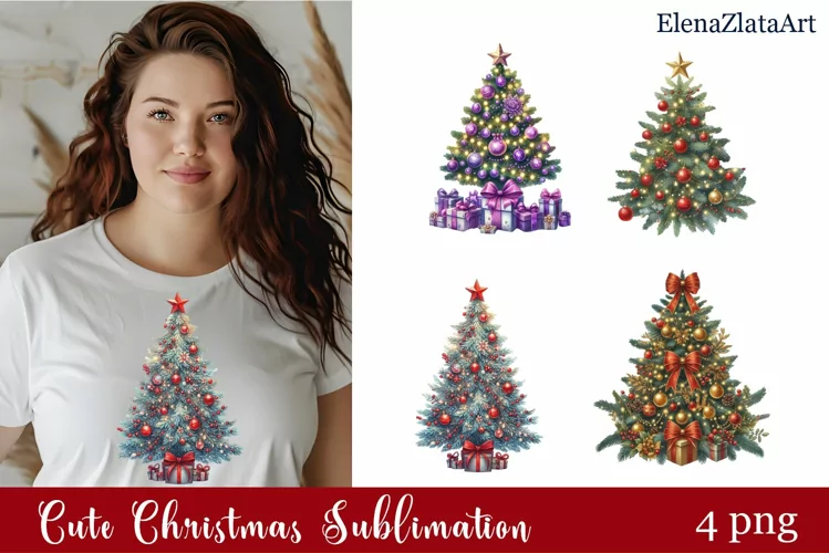 Watercolor Christmas Tree Clipart