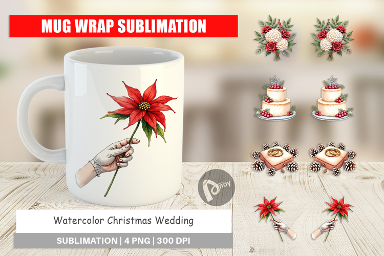 Christmas Wedding Mug Wrap