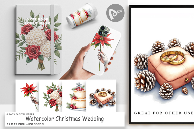 Christmas Wedding Digital Paper