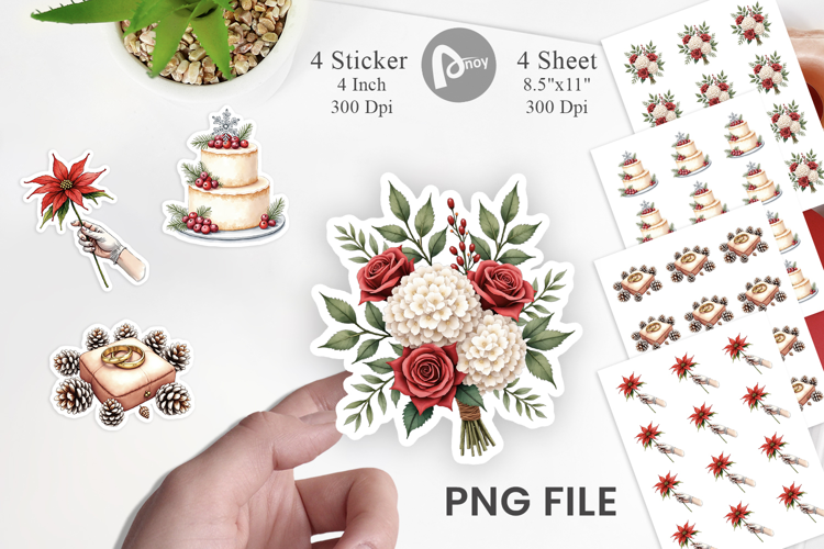 Christmas Wedding Sticker