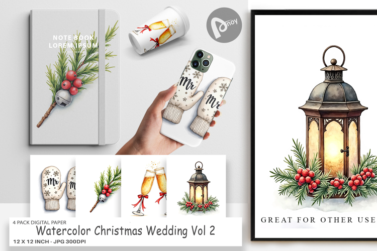Christmas Wedding Digital Paper