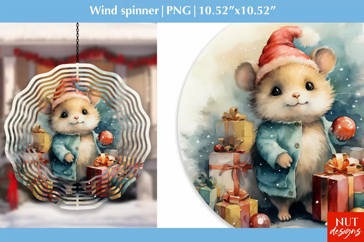 Christmas wind spinner Christmas mouse wind spinner design