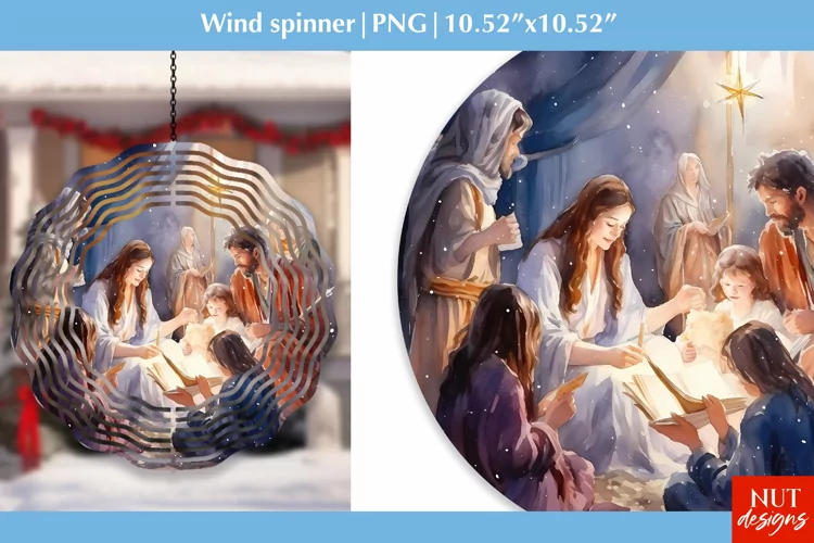Christmas wind spinner Religious wind spinner design