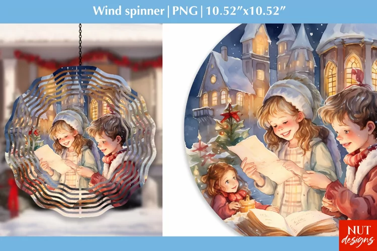 Christmas wind spinner Christmas carols wind spinner design