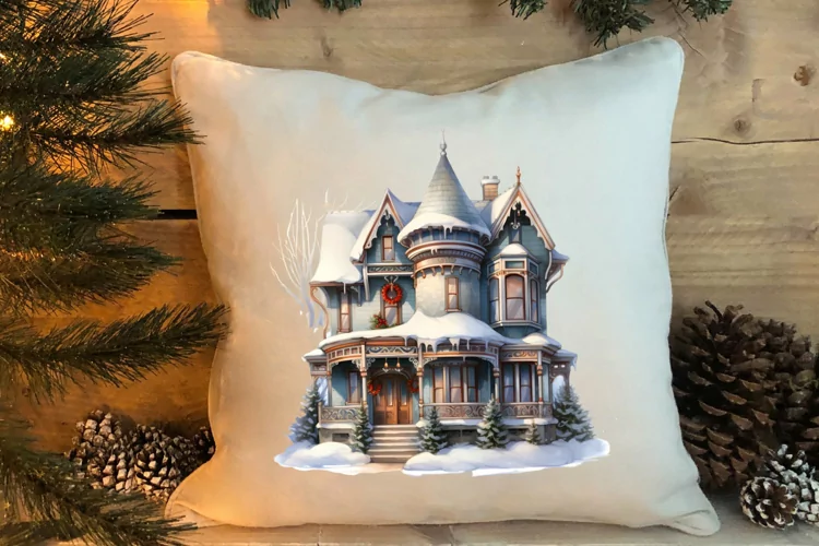 Watercolor Christmas Winter Houses Clipart
