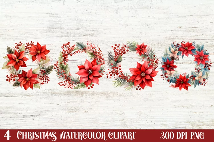 Christmas Wreath Clipart, Christmas Wreath Clipart