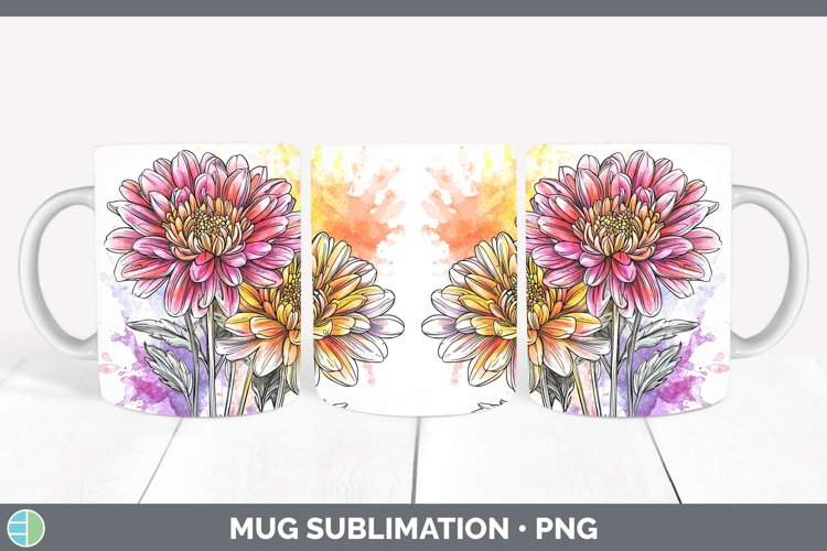 GorgeousWatercolor Mug Wrap design.