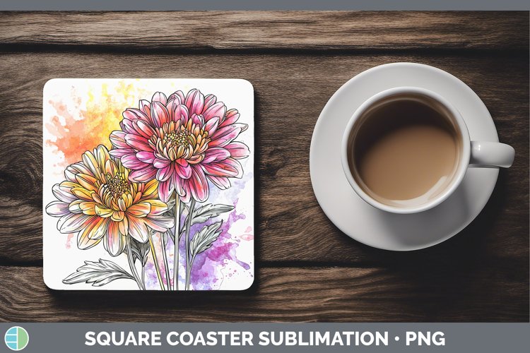 GorgeousWatercolor Square Coaster design.