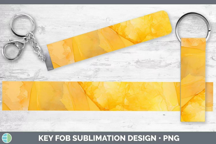 Watercolor Citrine Key Fob Sublimation Wristlet Designs