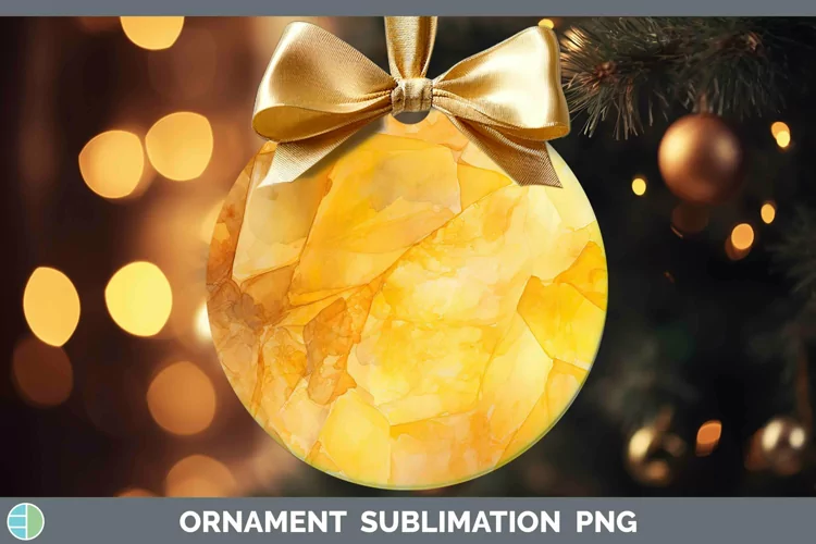 Watercolor Citrine Ornament Sublimation Bauble Designs
