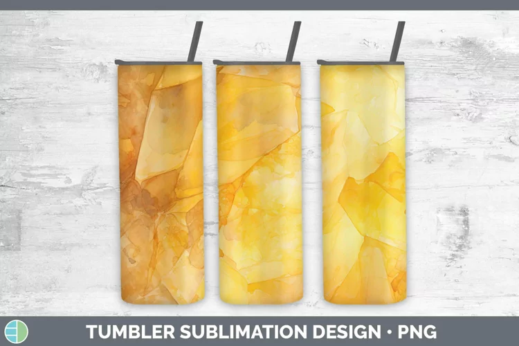 Watercolor Citrine Tumbler Sublimation 20 oz Skinny Tumbler