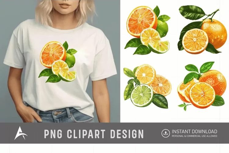 Watercolor Citrus Clipart