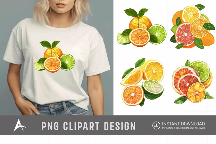 Watercolor Citrus Clipart