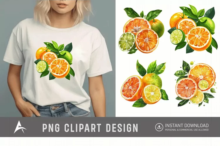 Watercolor Citrus Clipart
