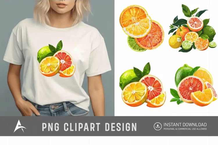 Watercolor Citrus Clipart