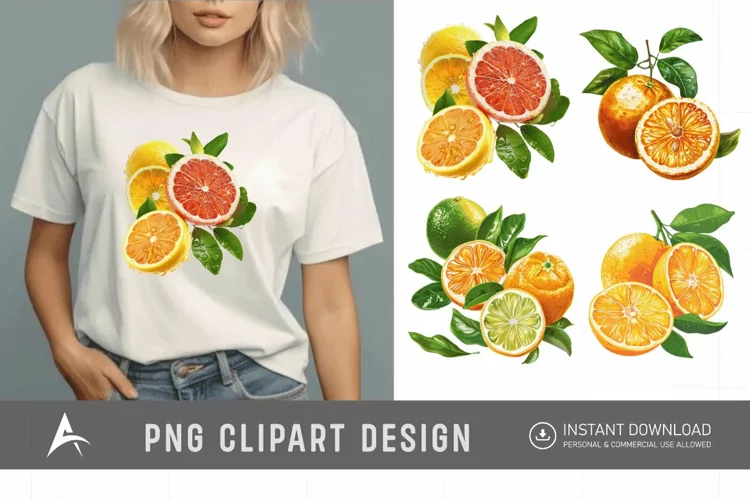 Watercolor Citrus Clipart