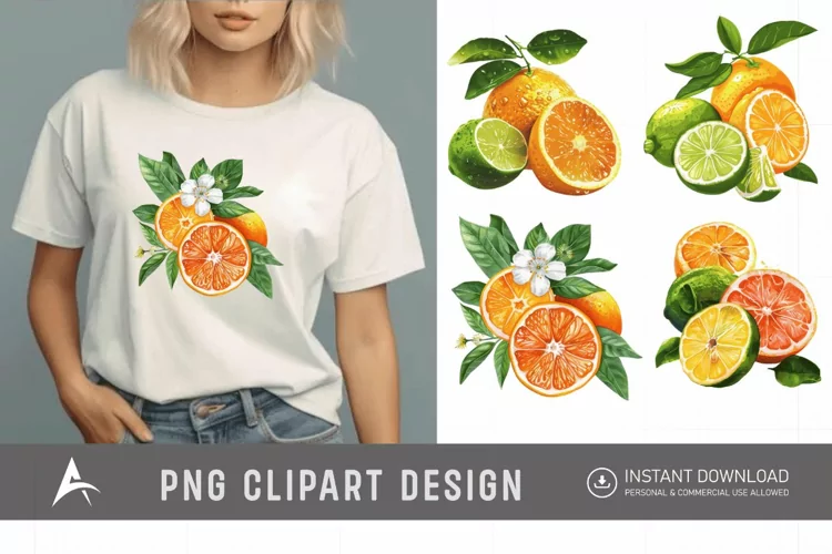 Watercolor Citrus Clipart