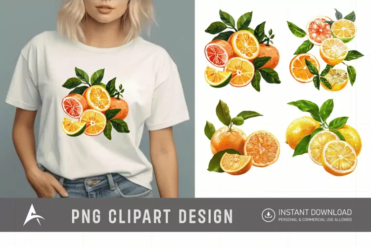 Watercolor Citrus Clipart