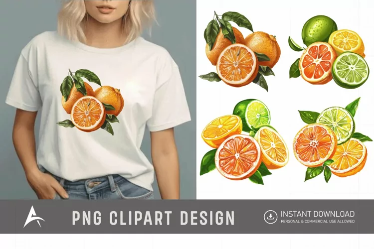 Watercolor Citrus Clipart