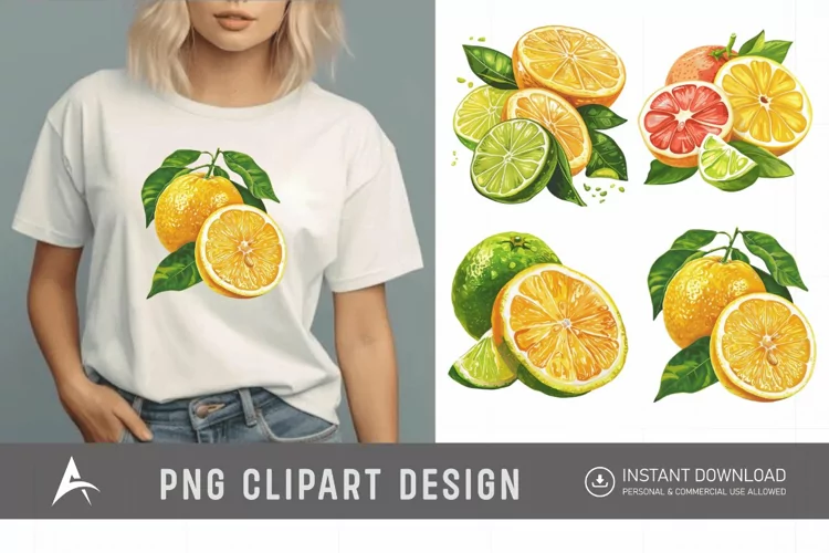 Watercolor Citrus Clipart
