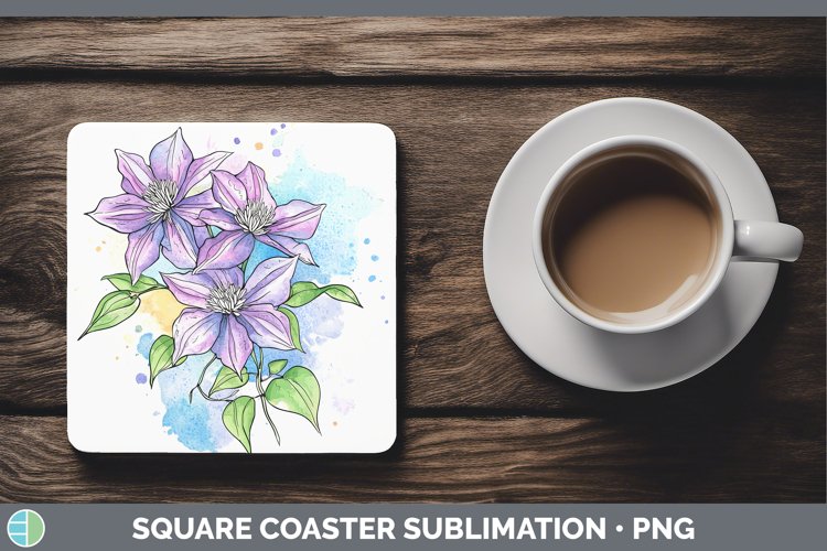GorgeousWatercolor Square Coaster design.