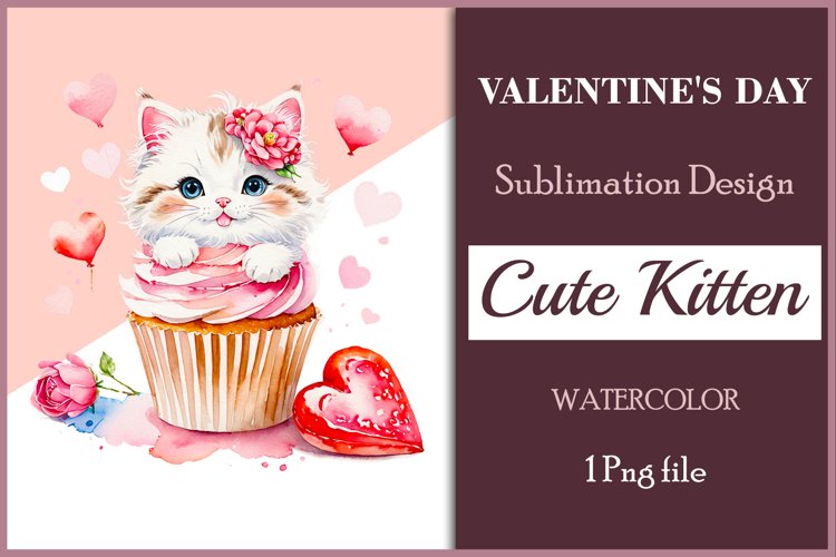 Watercolor Valentine Clipart Sublimation | Cute Animal