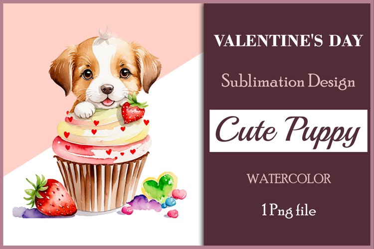 Watercolor Valentine Clipart Sublimation | Cute Animal