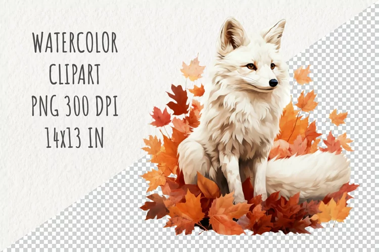 Autumn Fox | Sublimation Design | Watercolor Clipart