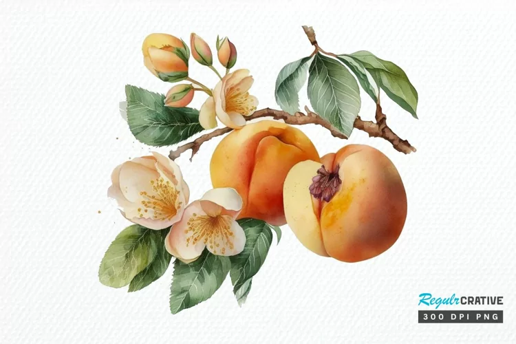 Watercolor Apricot PNG Clipart