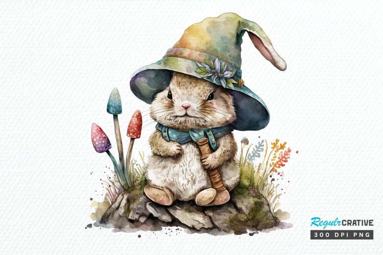Watercolor easter bunny Gnome PNG Clipart