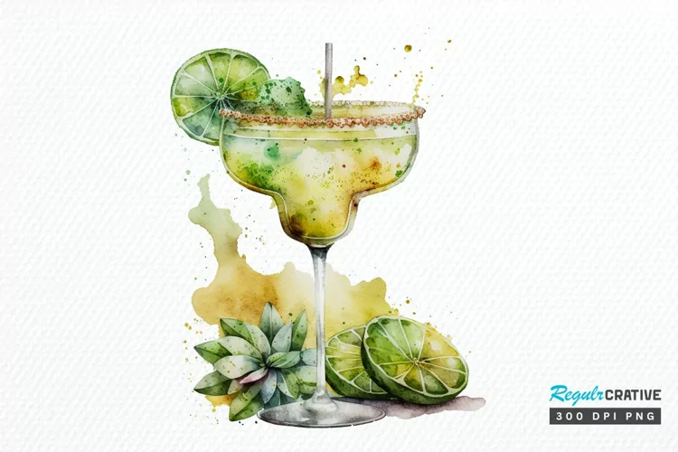 Watercolor Margarita PNG Clipart