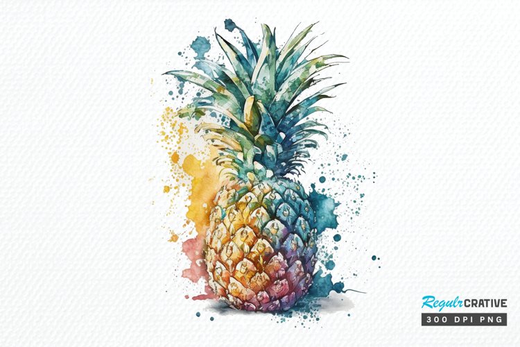 Watercolor Pineapple PNG Clipart