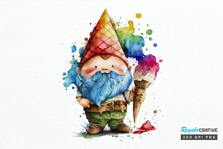 Watercolor Cute Gnome Autism PNG Clipart