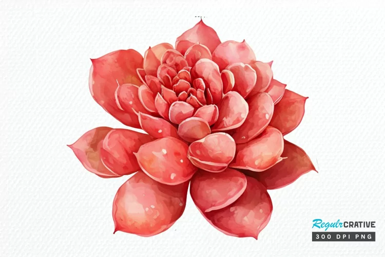 Watercolor Boho Succulents PNG Clipart