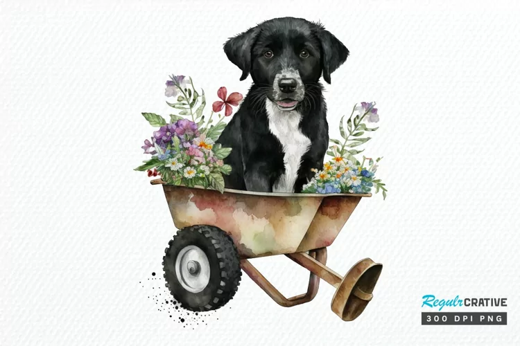 Watercolor Cute Wheelbarrows PNG Clipart