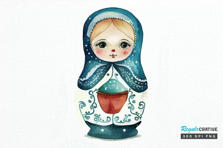 Watercolor Matryoshka Dolls PNG Clipart