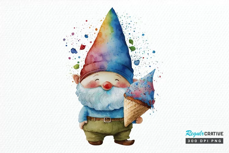 Watercolor Cute Gnome Autism PNG Clipart