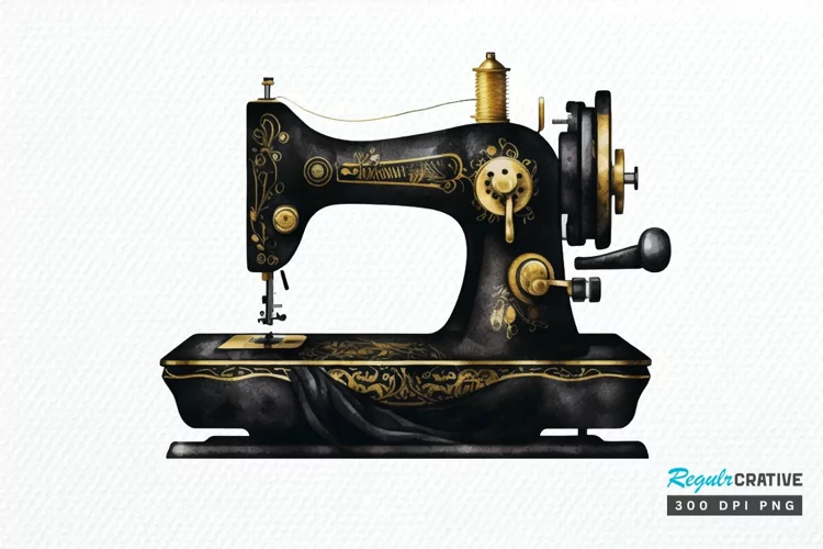 Watercolor Black and Gold Antique PNG Clipart