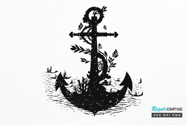 Anchor Black PNG Clipart