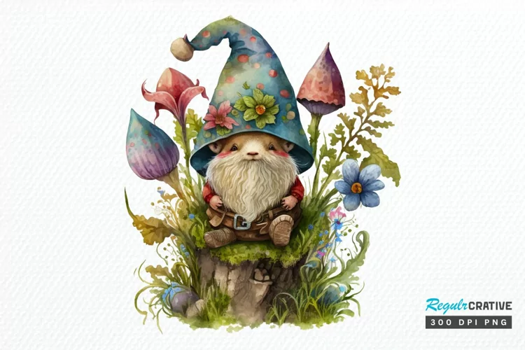 Watercolor easter bunny Gnome PNG Clipart