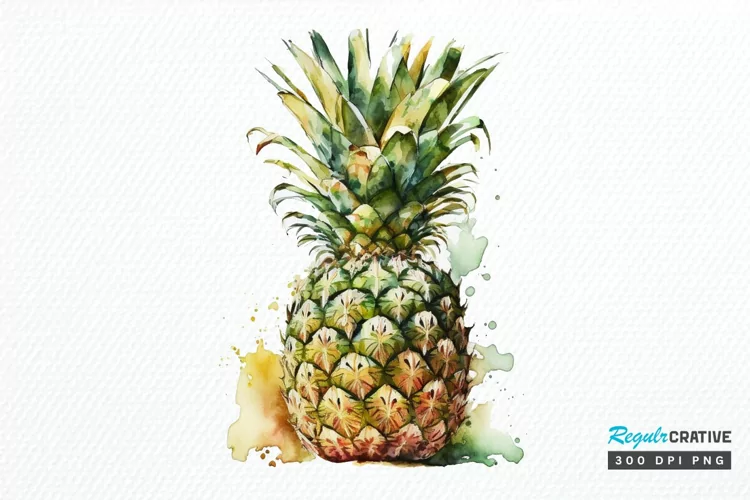 Watercolor Pineapple PNG Clipart