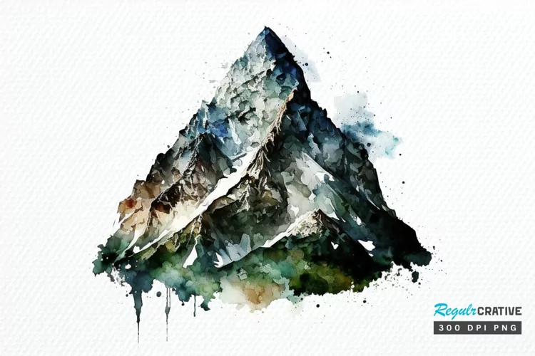 Watercolor Mountain PNG Clipart