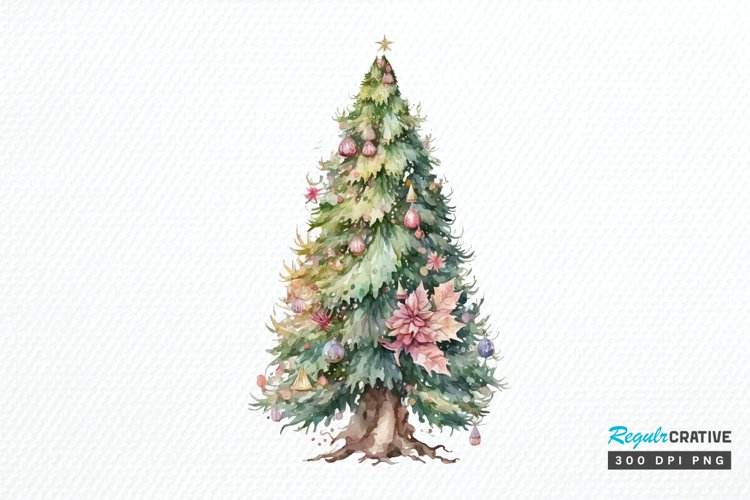 Watercolor Fairy Christmas Trees PNG Clipart