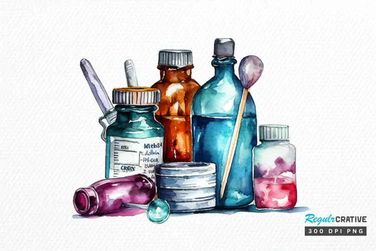 Watercolor Nurse Supplies PNG Clipart