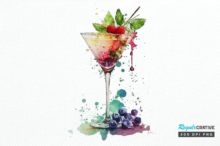 Watercolor Cocktail PNG Clipart
