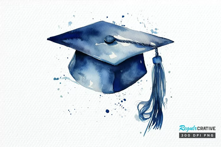 Watercolor Graduate Flower PNG Clipart