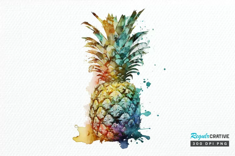 Watercolor Pineapple PNG Clipart