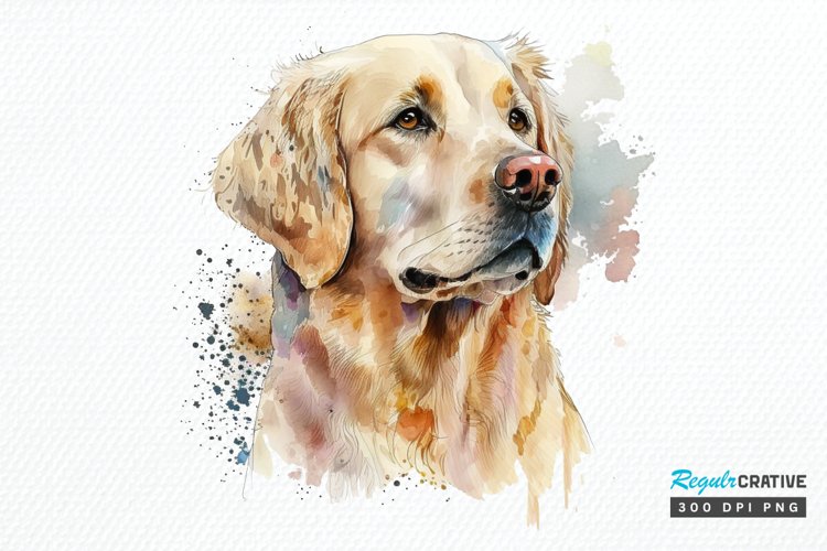 Watercolor Golden Retriever PNG Clipart