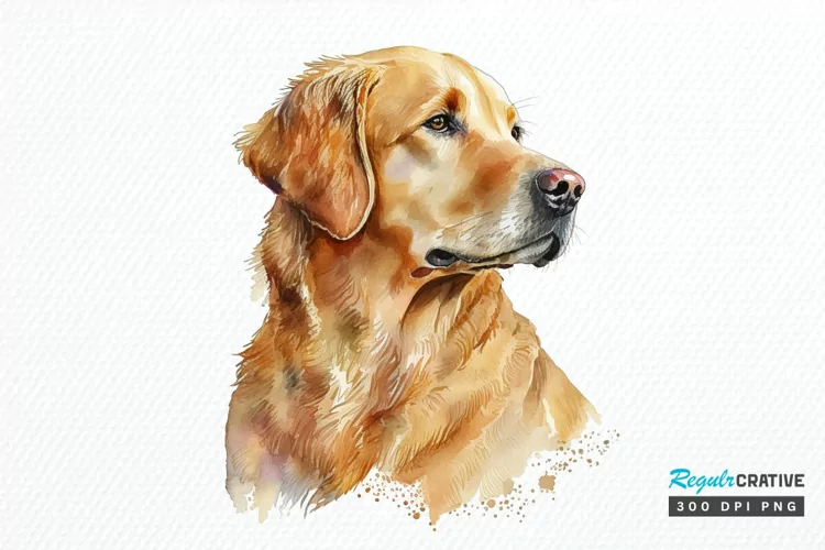 Watercolor Golden Dog PNG Clipart